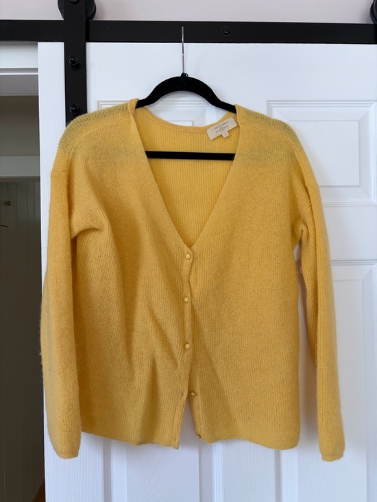 Sezane Sweaters - Sezane Barry Yellow V-Neck Button Cardigan